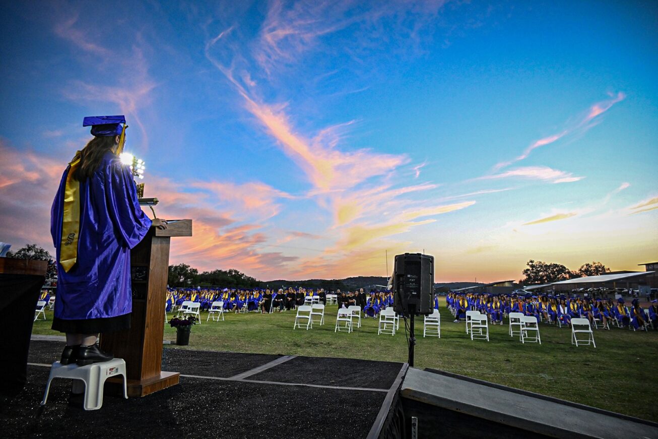 A Sabino grad delivers a speech during the ceremony