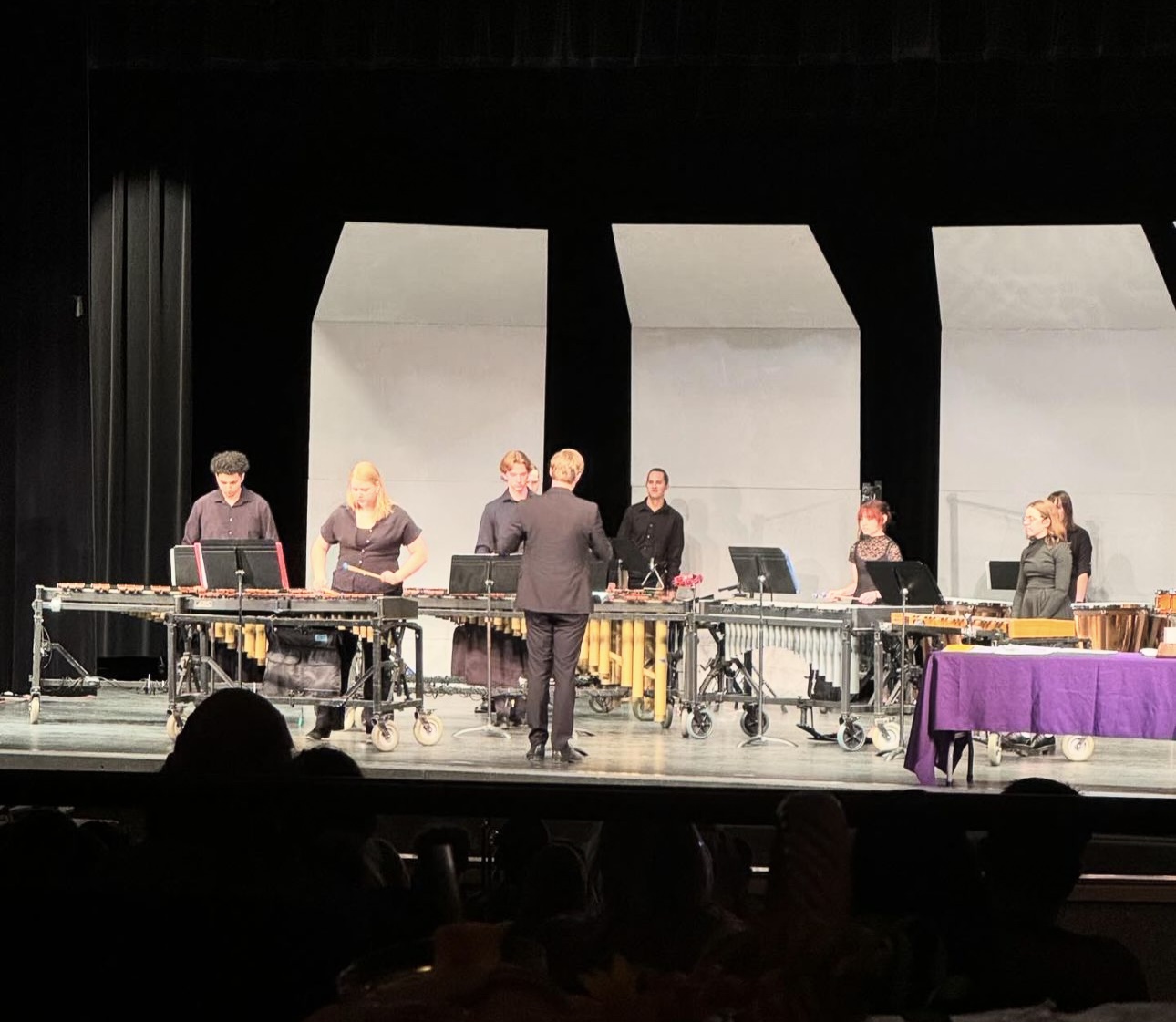 Band students perform on stage