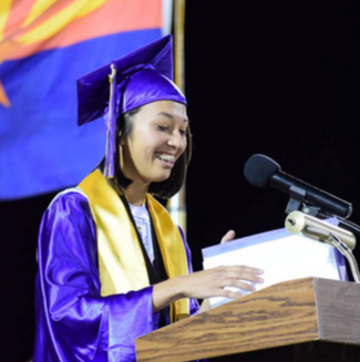 Student gives graduation speech